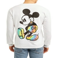 Disney Erkek Mickey Mouse Ayakta Uzun Kollu Tişört, 2XL Boyutuna Kadar Mevcuttur