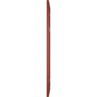 Ekena Millwork 18 W 68 H Gerçek Uyum PVC San Juan Capistrano Görev Tarzı Sabit Montajlı Panjurlar, Biber Kırmızısı