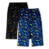 Wonder Nation Erkek Pijama Uyku Pantolonu, 2'li Paket, 4 Beden & Husky