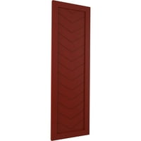 Ekena Millwork 12 W 47 H Gerçek Fit PVC Tek Panel Chevron Modern Stil Sabit Montajlı Panjurlar, Biber Kırmızısı