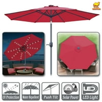 Güneşli 10 'Güneş ışıklı Veranda şemsiye led ışık Pazarı Alüminyum Tilt ve Krank Şemsiye Masa Yuvarlak Şemsiye Güneşlik