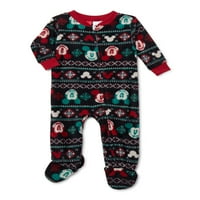 Eşleşen Aile Noel Pijama Erkek Bebek Kız Unise Mickey Uyuyan