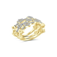 JewelersClub İstiflenebilir Pırlanta yüzük Kadınlar için-Karat Beyaz Pırlanta Yüzük Takı-14K Altın Kaplama Gümüş