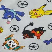 Pokemon Boys 4'lü Kısa Kollu Kısa Pantolon, Parçalı Pijama Takımı