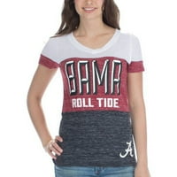 Alabama Crimson Tide kadın Kısa Kollu V Yaka Tişört