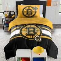 Boston Bruins Resmi Lisanslı Yorgan ve Sahte set İkiz İkiz XL