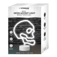 Xtreme yaktı 9.8 kafatası Neon Accent LED beyaz ışık masa lambası, saat zamanlayıcı, AA pil gerektirir