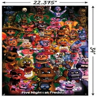 Freddy'de Beş Gece - İtme Pimleri ile Ultimate Group Duvar Posteri, 22.375 34