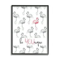Aptal Olmak Younique Pembe Flamingo Hayvanlar ve Böcekler Boyama Siyah Çerçeveli Sanat Baskı Duvar Sanatı