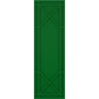 Ekena Millwork 18 W 62 H Gerçek Uyum PVC Bungalov Sabit Montajlı Panjurlar, Viridian Yeşili