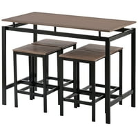Aukfa Bar Masası Seti, 5 Parçalı Mutfak Tezgahı Yükseklik Masası Seti, Metal Çerçeveli Kişi için Yerden Tasarruf