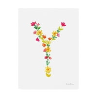 Marka Güzel Sanatlar 'Çiçek Alfabesi Mektubu XXV' Tuval Sanatı Farida Zaman
