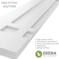 Ekena Millwork 15 W 65 H Gerçek Uyum PVC San Juan Capistrano Görev Tarzı Sabit Montajlı Panjurlar, Kuru Üzüm Kahverengi