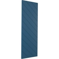 Ekena Millwork 18 W 30 H Gerçek Uyum PVC Çapraz Çıta Modern Stil Sabit Montajlı Panjurlar, Sojourn Blue