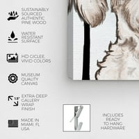 Wynwood Stüdyo Hayvanlar Duvar Sanatı Tuval Baskılar 'Malta Palm Glam' Köpekler ve Yavrular-Beyaz, Siyah