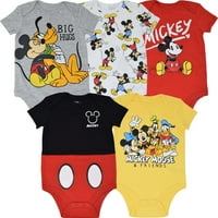 Disney Mickey Mouse Yenidoğan Bebek Erkek Kısa Kollu Bodysuits Mickey Mouse ve Arkadaşları Yenidoğan