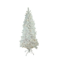 Northlight Şeffaf LED Beyaz Ön Aydınlatmalı ince Noel Ağaçları, 7.5 '