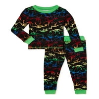 Üzerinde Uyu Yürümeye Başlayan Çocuk Süper Yumuşak Dar Kesim Pijama Takımı, 2 Parça