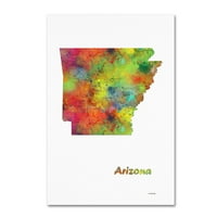 Marka Güzel Sanatlar Arizona Eyalet Haritası-1 Tuval Sanatı Marlene Watson