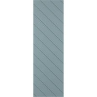 Ekena Millwork 12 W 43 H Gerçek Uyum PVC Çapraz Çıta Modern Stil Sabit Montajlı Panjurlar, Huzurlu Mavi