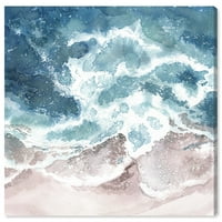 Wynwood Studio 'Sahil Dalgaları' Deniz ve Kıyı Duvar Sanatı Tuval Baskısı - Mavi, Kahverengi, 12 12