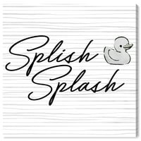 Wynwood Stüdyo Baskılar Splish Sıçrama Banyo ve Çamaşır Banyosu duvar sanatı tuval baskı Beyaz 20x20