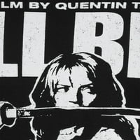 Erkek Kill Bill Siyah ve Beyaz Poster Grafik T-shirt
