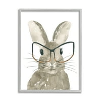 Stupell Industries Büyük Gözlüklü Bebek Tavşanı Çocuk Ormanlık Hayvanı, 20, Lucille Tasarımı