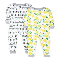 Küçük Yıldız Organik Bebek ve Yürümeye Başlayan Kız Pk Ayaksız Tam Zip Snug Fit Pijama, Boyut Months-5T