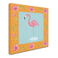 Marka Güzel Sanatlar 'Flamingo Dansı IV' Tuval Sanatı Farida Zaman
