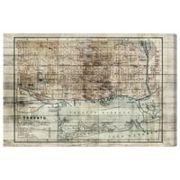 Haritalar ve Bayraklar 'Vintage Toronto Haritası' Amerika Ülkeleri Haritaları 30 20 Boyama Tuval sanat Baskı