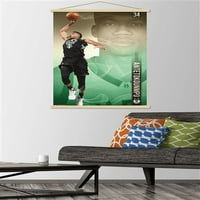 Milwaukee Bucks - Ahşap Manyetik Çerçeveli Giannis Antetokounmpo Duvar Posteri, 22.375 34