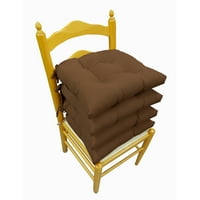 Arlee Mikrofiber Sandalye Yastıkları, 4pk, Çikolata