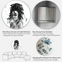 Designart 'Afrikalı Amerikalı Kadının Siyah Beyaz Portresi II' Modern Daire Metal Duvar Sanatı - 23'lü Disk