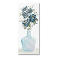 Stupell Industries Mavi Haşhaş Çiçekleri Şeffaf Cam Vazo Buketi, 30, Cindy Jacobs Tasarımı