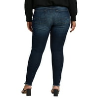 Gümüş Jeans A.Ş. Artı Boyutu Avery Yüksek Rise Skinny Jeans Bel Boyutları 12-24