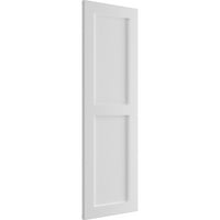 Ekena Millwork 18 W 71 H Gerçek Fit PVC İki eşit Düz Panel Panjur, Beyaz