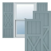 Ekena Millwork 18 W 40 H Gerçek Uyum PVC Merkezi X-Board Çiftlik Evi Sabit Montajlı Panjurlar, Huzurlu Mavi