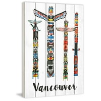 Marmont Hill Vancouver Totemleri Molly Rosner tarafından Beyaz Ahşap Üzerine Resim Baskısı