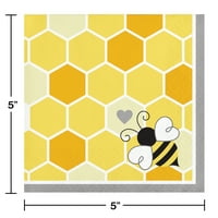 Bumblebee Bebek Duşu Kağıt içecek Peçeteleri Misafirler için Sayılır