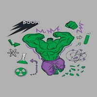 Marvel Hulk Karalama Erkek Grafik Ekip Boyun T-shirt, Boyutları