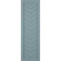 Ekena Millwork 15 W 78 H Gerçek Fit PVC Tek Panel Chevron Modern Stil Sabit Montajlı Panjurlar, Huzurlu Mavi