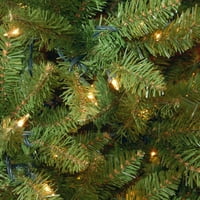 Ulusal ağaç Şirketi Yapay Önceden Aydınlatılmış İnce Noel Ağacı, Yeşil, Kingswood köknar, çok renkli ışıklar, Stand