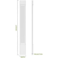 8 W 102 H 2 P Düz PVC Pilaster w Standart Sermaye ve Taban