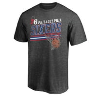 Erkek Fanatikleri Markalı Heathered Kömür Philadelphia 76ers Pick N Rulo Tri-Blend T-Shirt