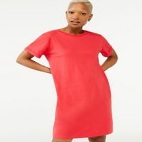 Kelepçeli Kollu Ücretsiz Montaj Kadın Kısa Kollu Tişört Elbise