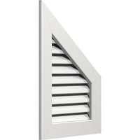 Ekena Millwork 12 W 28 H Yarım Zirve Sağ Üst Perde: Fonksiyonel, PVC Üçgen Havalandırma w 1 4 Düz Trim Çerçeve