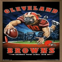 Cleveland Browns - İtme Pimli Uç Bölge Duvar Posteri, 22.375 34