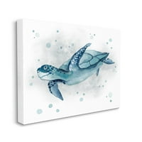 Stupell Industries Deniz Yaşamı Kaplumbağa Sıçrama Grafik Sanat Galerisi Sarılmış Tuval Baskı Duvar Sanatı, Tasarım