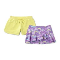 Garanimals'tan Çocuklar Kızlar 4'lü Dantelli Şort ve Skort, 2'li Paket